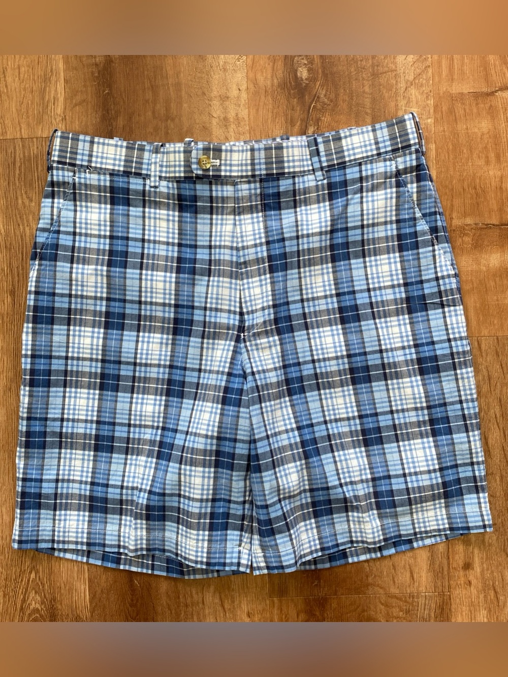 Peter Millar Shorts 8.5” Mens Blue Plaid Cotton Golf Classic Summer Old Money